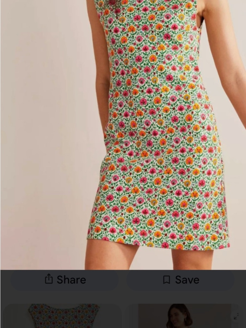 Boden Sleeveless Cotton Jersey Shift Dress in Enchanted Bloom Pattern NEW - Picture 2 of 7